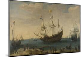 Some East Indiamen Offshore-Hendrik Cornelisz Vroom-Mounted Art Print