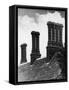 Some Fine Tudor Chimneys at Bramhall Hall, Cheshire, England-null-Framed Stretched Canvas