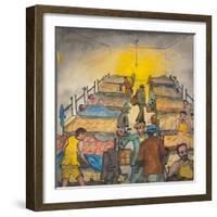 Some Men Looking for Bed Bugs before Crawling into Bed-Ronald Ginther-Framed Giclee Print