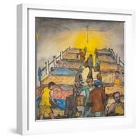 Some Men Looking for Bed Bugs before Crawling into Bed-Ronald Ginther-Framed Giclee Print