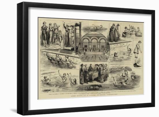 Some Notes at a Ladies' Swimming Competition-Godefroy Durand-Framed Giclee Print