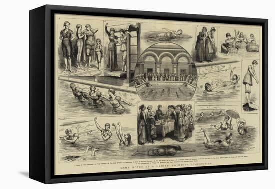 Some Notes at a Ladies' Swimming Competition-Godefroy Durand-Framed Stretched Canvas