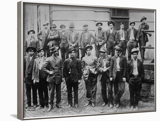 Some of 100 Italian and Slavic Coal Miners Arrested Following a Strike Riot, 1915-null-Framed Photo