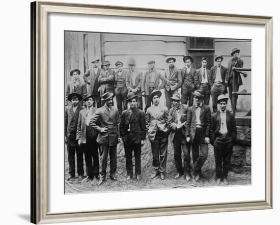 Some of 100 Italian and Slavic Coal Miners Arrested Following a Strike Riot, 1915-null-Framed Photo