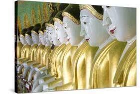 Some of the 45 Buddha Images Found at a Crescent-Shaped Colonnade at Umin Thounzeh on Sagaing Hill-Lee Frost-Stretched Canvas