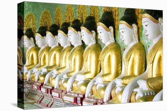 Some of the 45 Buddha Images Found at a Crescent-Shaped Colonnade at Umin Thounzeh on Sagaing Hill-Lee Frost-Stretched Canvas