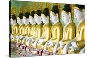 Some of the 45 Buddha Images Found at a Crescent-Shaped Colonnade at Umin Thounzeh on Sagaing Hill-Lee Frost-Stretched Canvas