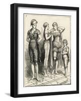 Some of the Costumes Worn by Ladies at a Swimming Competition in London-null-Framed Art Print