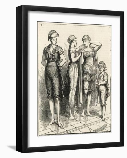 Some of the Costumes Worn by Ladies at a Swimming Competition in London-null-Framed Art Print