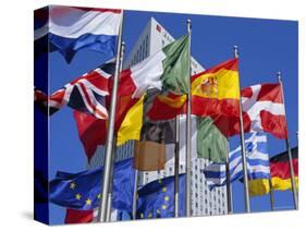 Some of the Flags of the European Union, La Defense, Paris, France, Europe-Neale Clarke-Stretched Canvas