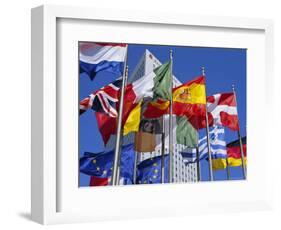 Some of the Flags of the European Union, La Defense, Paris, France, Europe-Neale Clarke-Framed Photographic Print