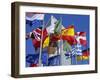 Some of the Flags of the European Union, La Defense, Paris, France, Europe-Neale Clarke-Framed Photographic Print