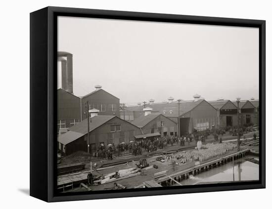 Some of the Shops, Great Lakes Engineering Works, Ecorse, Mich.-null-Framed Stretched Canvas