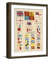 Some of the Signal Flags of Royal Navy Including the Royal Standard White Ensign Union Jack-null-Framed Photographic Print