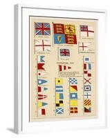 Some of the Signal Flags of Royal Navy Including the Royal Standard White Ensign Union Jack-null-Framed Photographic Print