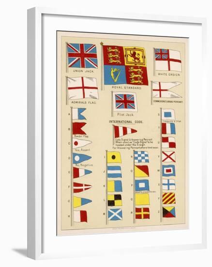 Some of the Signal Flags of Royal Navy Including the Royal Standard White Ensign Union Jack-null-Framed Photographic Print