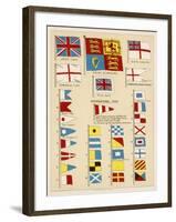 Some of the Signal Flags of Royal Navy Including the Royal Standard White Ensign Union Jack-null-Framed Photographic Print