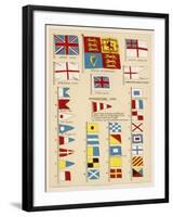 Some of the Signal Flags of Royal Navy Including the Royal Standard White Ensign Union Jack-null-Framed Photographic Print