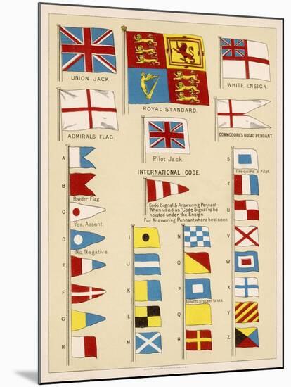 Some of the Signal Flags of Royal Navy Including the Royal Standard White Ensign Union Jack-null-Mounted Photographic Print