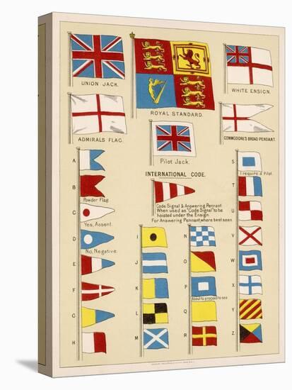 Some of the Signal Flags of Royal Navy Including the Royal Standard White Ensign Union Jack-null-Stretched Canvas