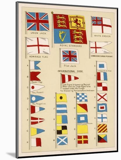 Some of the Signal Flags of Royal Navy Including the Royal Standard White Ensign Union Jack-null-Mounted Photographic Print