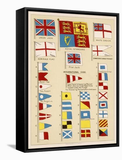 Some of the Signal Flags of Royal Navy Including the Royal Standard White Ensign Union Jack-null-Framed Stretched Canvas