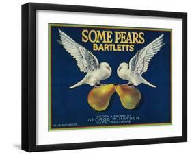 Some Pears Pear Crate Label - Napa, CA-Lantern Press-Framed Art Print