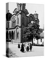 Some Serbian People Strolling in Front of a Church, Belgrade-null-Stretched Canvas