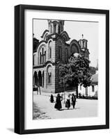 Some Serbian People Strolling in Front of a Church, Belgrade-null-Framed Photographic Print