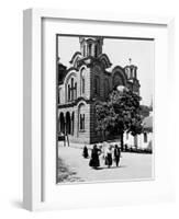 Some Serbian People Strolling in Front of a Church, Belgrade-null-Framed Photographic Print