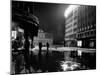Some Serbian Workers Cleaning a Street at Night, Belgrade-null-Mounted Photographic Print