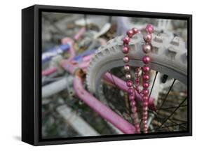 Some Six Months after Hurricane Katrina the Gulf Coast Mardi Gras Beads are Flying Again-null-Framed Stretched Canvas