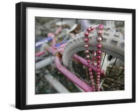 Some Six Months after Hurricane Katrina the Gulf Coast Mardi Gras Beads are Flying Again-null-Framed Premium Photographic Print