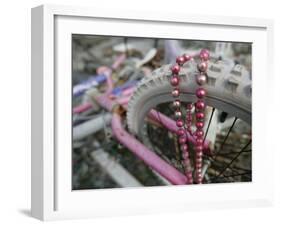 Some Six Months after Hurricane Katrina the Gulf Coast Mardi Gras Beads are Flying Again-null-Framed Premium Photographic Print