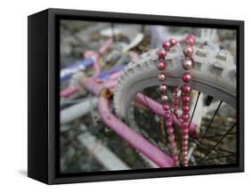 Some Six Months after Hurricane Katrina the Gulf Coast Mardi Gras Beads are Flying Again-null-Framed Stretched Canvas