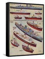 Some Types of Model Ships-GH Davis-Framed Stretched Canvas