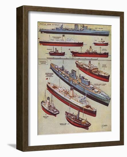 Some Types of Model Ships-GH Davis-Framed Art Print