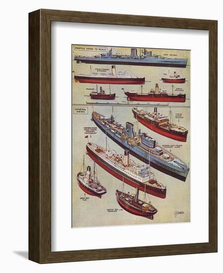 Some Types of Model Ships-GH Davis-Framed Art Print