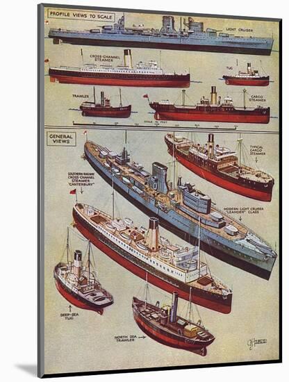 Some Types of Model Ships-GH Davis-Mounted Art Print