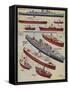 Some Types of Model Ships-GH Davis-Framed Stretched Canvas