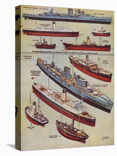 Some Types of Model Ships-GH Davis-Stretched Canvas
