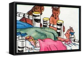 Someone Is Sleeping In My Bed-Julia Letheld Hahn-Framed Stretched Canvas