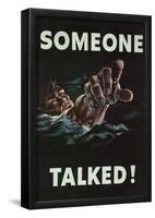 Someone Talked WWII War Propaganda Art Print Poster-null-Framed Poster