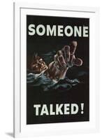 Someone Talked WWII War Propaganda-null-Framed Art Print