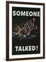 Someone Talked WWII War Propaganda-null-Framed Art Print