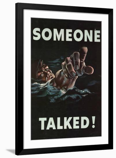 Someone Talked WWII War Propaganda-null-Framed Art Print