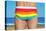 Someone Wearing a Rainbow Swimsuit on the Beach-nito-Stretched Canvas