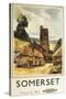 Somerset, England - Historic Village Scene British Railway Poster-Lantern Press-Stretched Canvas