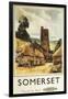 Somerset, England - Historic Village Scene British Railway Poster-Lantern Press-Framed Art Print