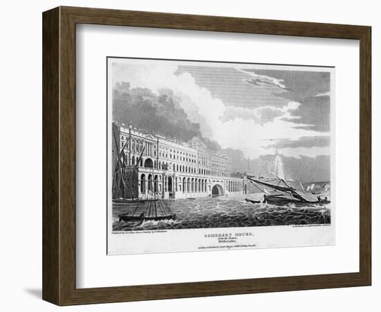 Somerset House, from the Thames, London, 19th Century-H le Keux-Framed Giclee Print